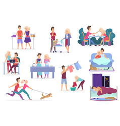 People Lovers Couple Home Activities Collection