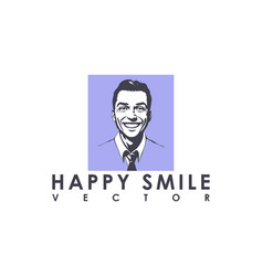 Simple Graphic Portrait Of A Men Happy Smile