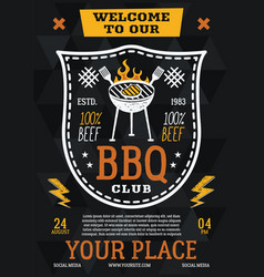 Barbecue Party Flyer Bbq Club Poster Template