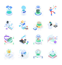 Collection Of Isometric Style Vr And Robotics Icon