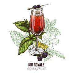 Kir Royale Cocktail With Blackberries