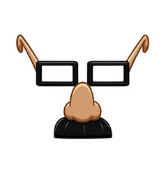 Cartoon Style Fake Nose And Glasses Isolated