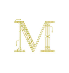 Gold M Artdeco Letter