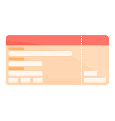 Railway Ticket Icon Cartoon Style