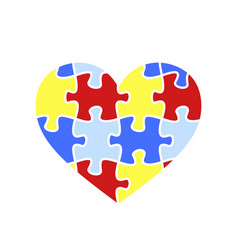 Child Autism Awareness Icon Puzzle Heart Shape