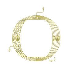 Gold O Artdeco Letter