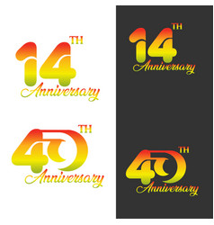 Anniversary Design Set With Multiple Line Numbers