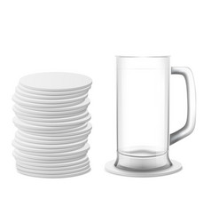 Beer Mug And Stack Circle Coasters 3d