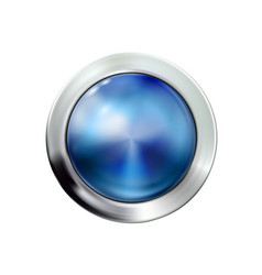 Circle Realistic Glossy Blue Button