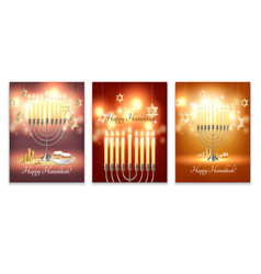 Hanukkah Realistic Banner Set