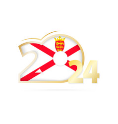 Year 2024 With Jersey Flag Pattern