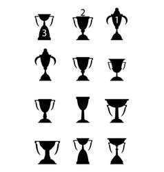 Black And White Of Trophy Set