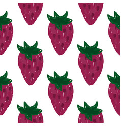 Freehand Strawberries Seamless Pattern Doodle