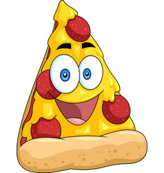 Funny Pepperoni Pizza Slice Cartoon Character