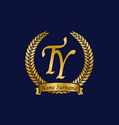 Initial Letter T And Y Ty Monogram Logo Design