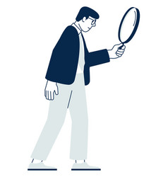 Searching Person Icon Man Holding Magnify Glass