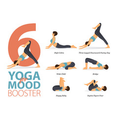 6 Yoga Poses In Concept Mood Booster