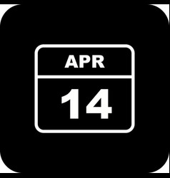 April 14th Date On A Single Day Calendar