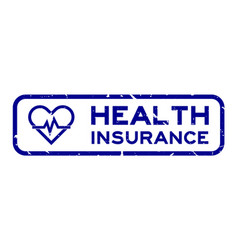 Grunge Blue Health Insurance Word With Heart