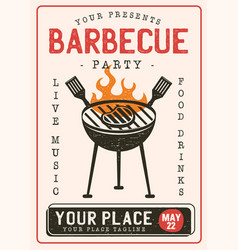 Retro Barbecue Party Flyer Bbq Poster Template