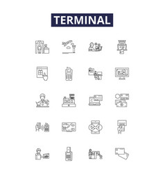 Terminal Line Icons And Signs Station