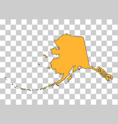 Alaska Map Shape United States Of America Flat