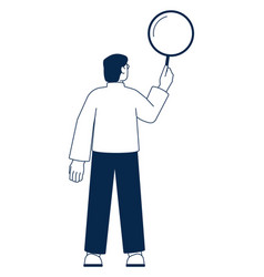 Business Research Icon Man Holding Magnifying