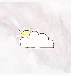 Doodle Cloud And Sun Journal Sticker With A White