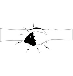 Handshake With A Buzzer Silhouette