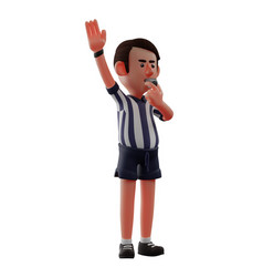 Referees 3d Cartoon Blow The Whistle