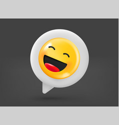 Speech Cloud With Laughing Emoji 3d Isolated