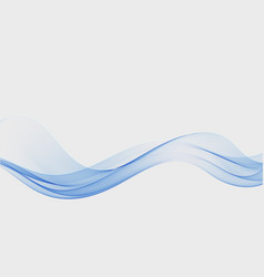 Blue Wavy Stream Of Transparent Wave On A White