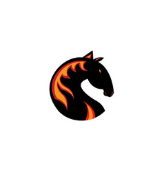 Horse Head Logo Fire Design