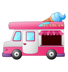 Ice Cream Truck With Cream Cone On Top