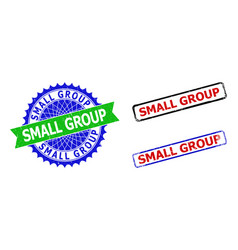 Small Group Rosette And Rectangle Bicolor Stamp