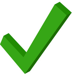 3d Green Check Mark Symbol Yes Sign Verified