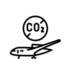 Emission Free Plane Carbon Line Icon