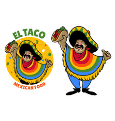 Cartoon Mexican Taco Logo