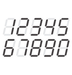 Red digital numbers 0 - 9 on white background Vector Image