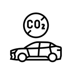 Emission Free Car Carbon Line Icon