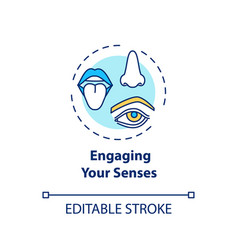 Engaging Your Senses Concept Icon Mindful Eating