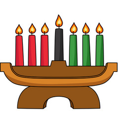 Kwanzaa Kinara Cartoon Colored Clipart