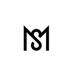 Modern Monogram Letter Ms Or Sm Logo Design