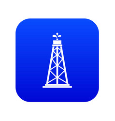 Oil Rig Icon Digital Blue