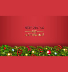 Merry Christmas Poster With Holly Berry Border