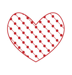 Red Heart Icon With Slanted Lines And Dots