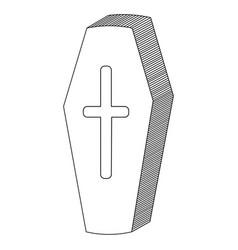 Coffin Vampire Sarcophagus Sketch Cross