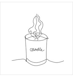 Continuois Line Drawing Burning Candle