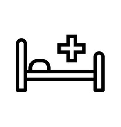 Hospital Bed Icon Line Isolated On White