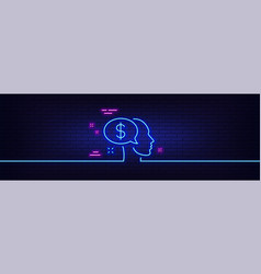 Pay Line Icon Think About Money Sign Neon Light